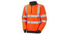 Brynsworthy ISO 20471 Cl 3 1/4 Zip Sweatshirt HV Orange